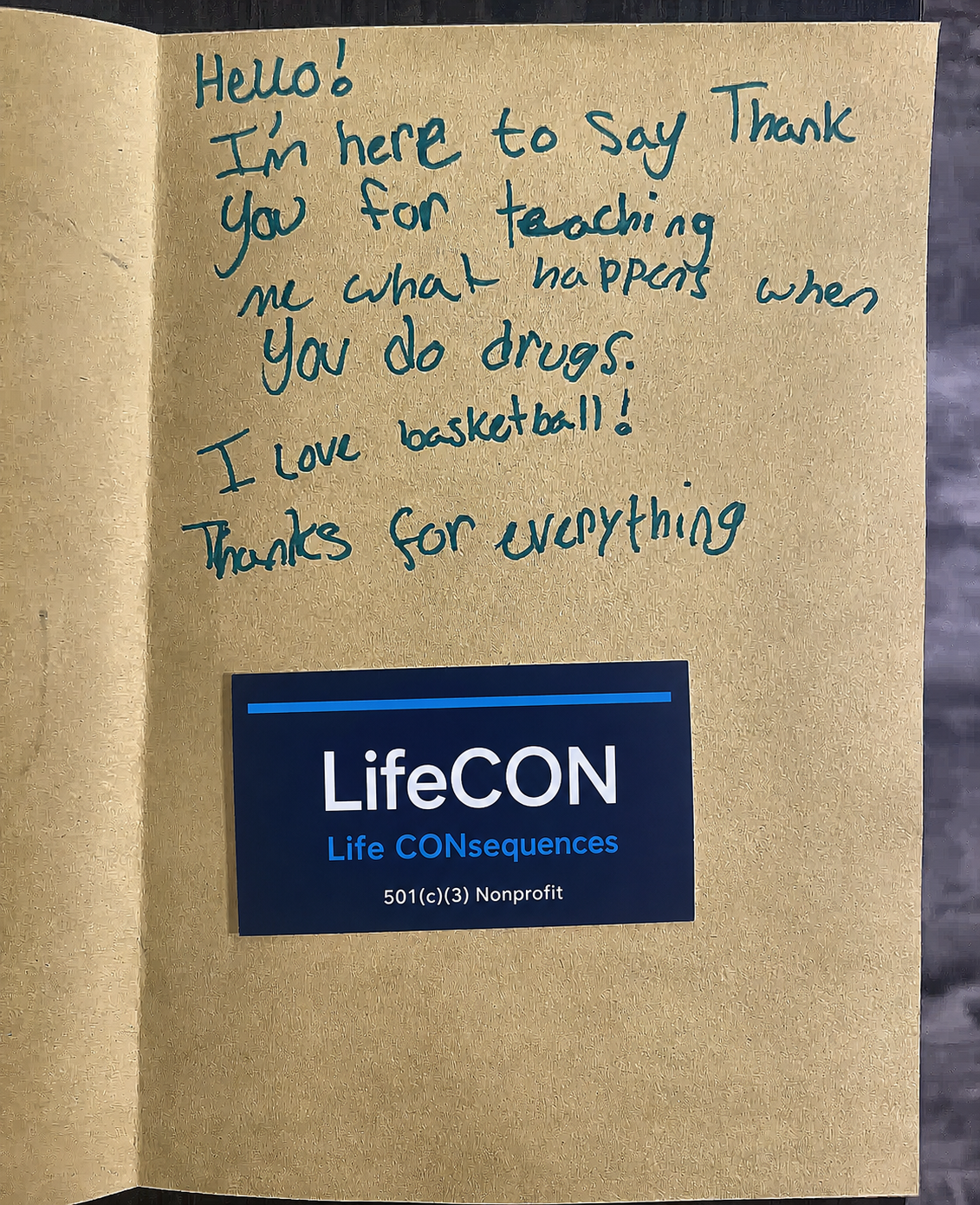 Student Letter - Creative drawing with thank you message