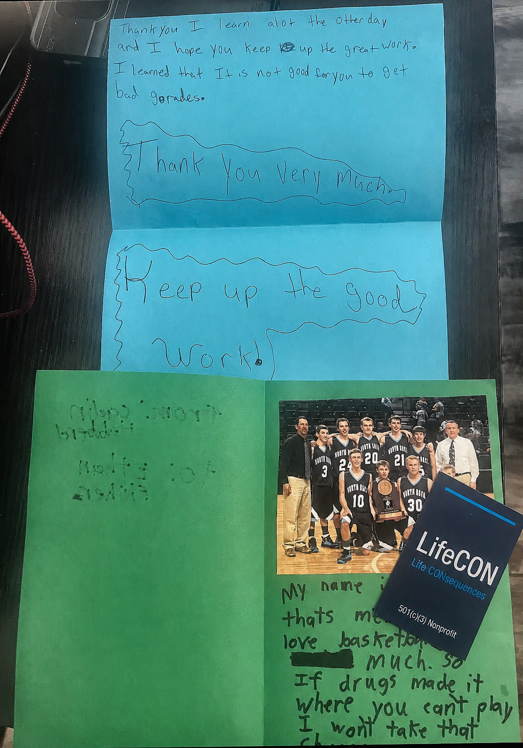 Student Letters - Creative expressions and team photo