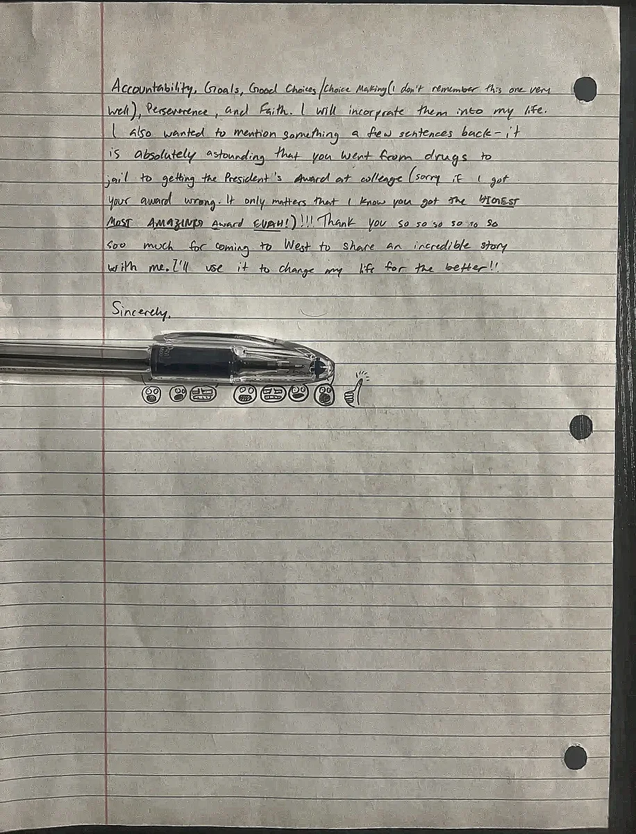 Student Letter - Continued message